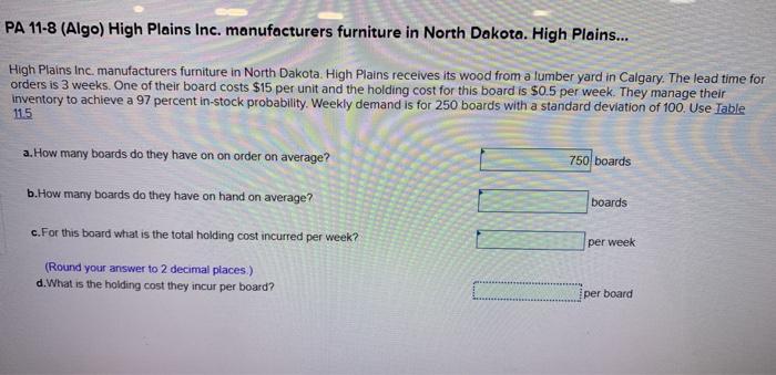 PA 11-8 (Algo) High Plains Inc. manufacturers