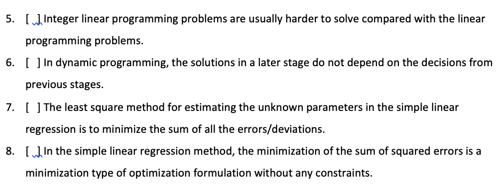 5. Integer linear programming problems are