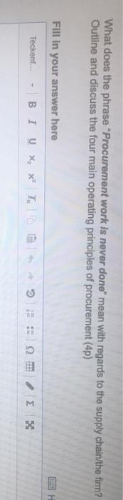 What does the phrase "Procurement work is never