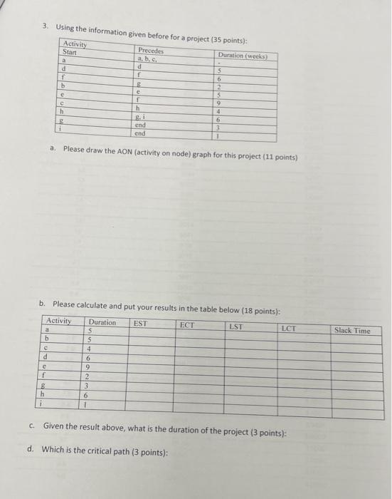 please answer asap and show all work 3. Using the