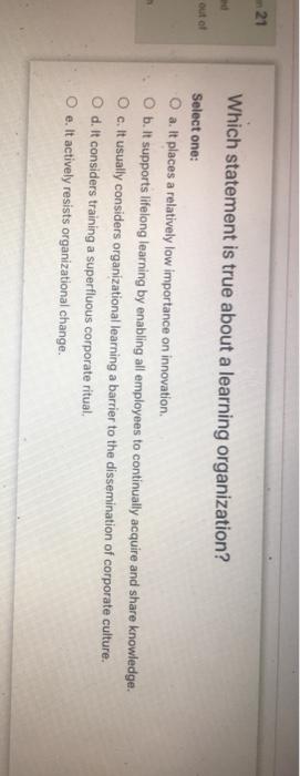 - 21 out of Which statement is true about a