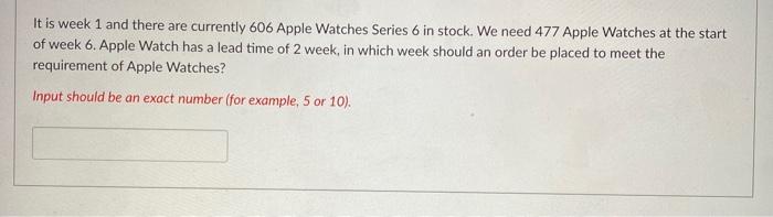 It is week 1 and there are currently 606 Apple