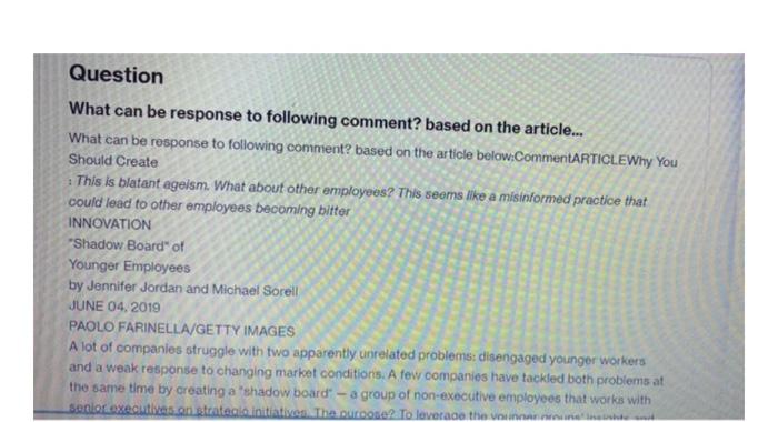 please write the feedback for article's comment