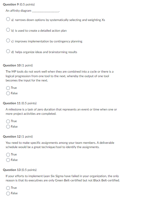 An affinity diagram a) narrows down options by