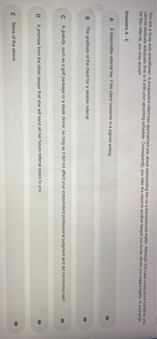 You are a busy solo practitioner. A prospective