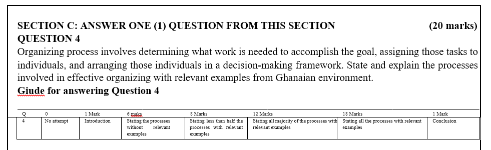 SECTION C: ANSWER ONE (1) QUESTION FROM THIS