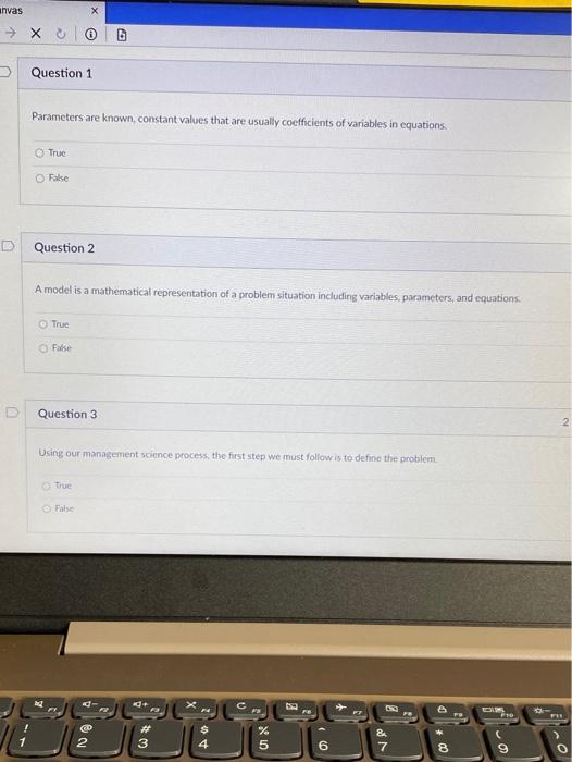 Invas x & 6 Question 1 Parameters are known,