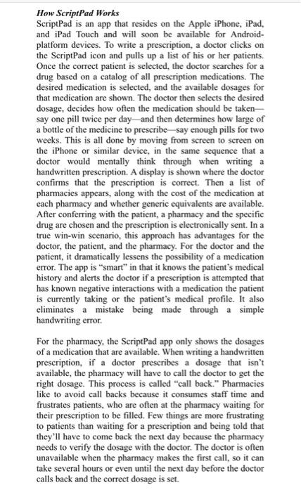 Give possible questions to the case study with