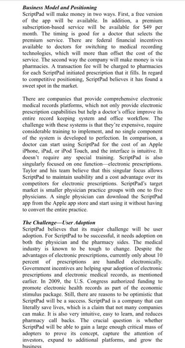 Give possible questions to the case study with