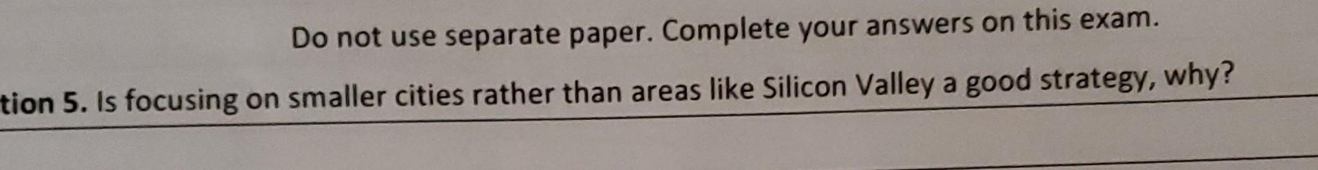 Do not use separate paper. Complete your answers