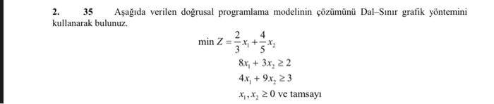 The solution of the linear programming model