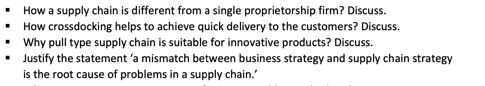- How a supply chain is different from a single