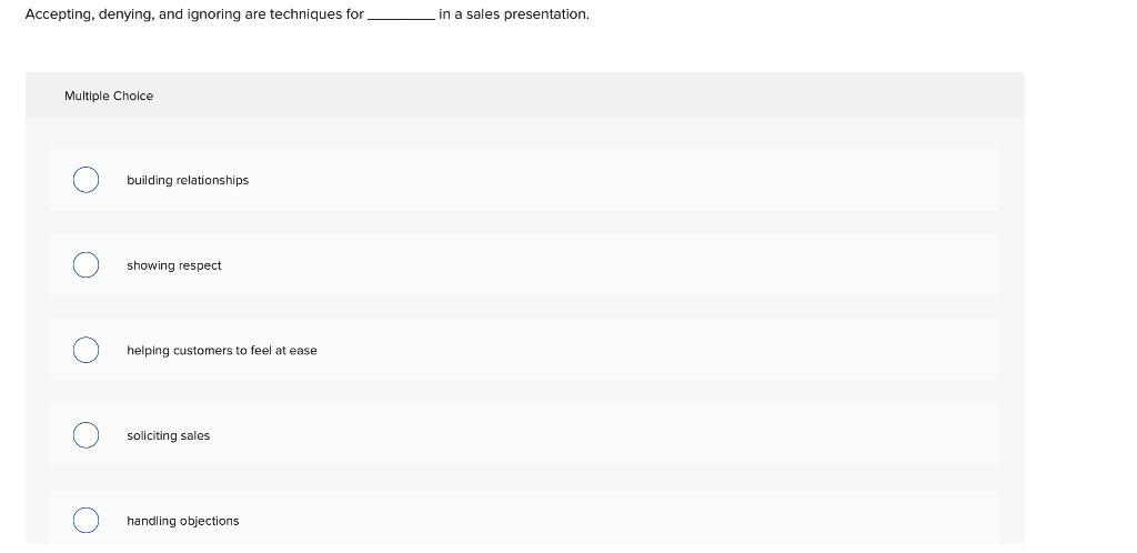 Accepting, denying, and ignoring are techniques