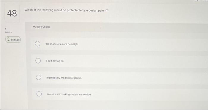 BUSINESS QUESTION Which of the following would be