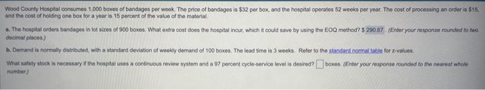Wood County Hospital consumes 1,000 bowes of