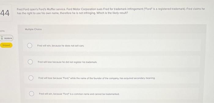 BUSINESS QUESTION Fred Ford open's Ford' Muffler