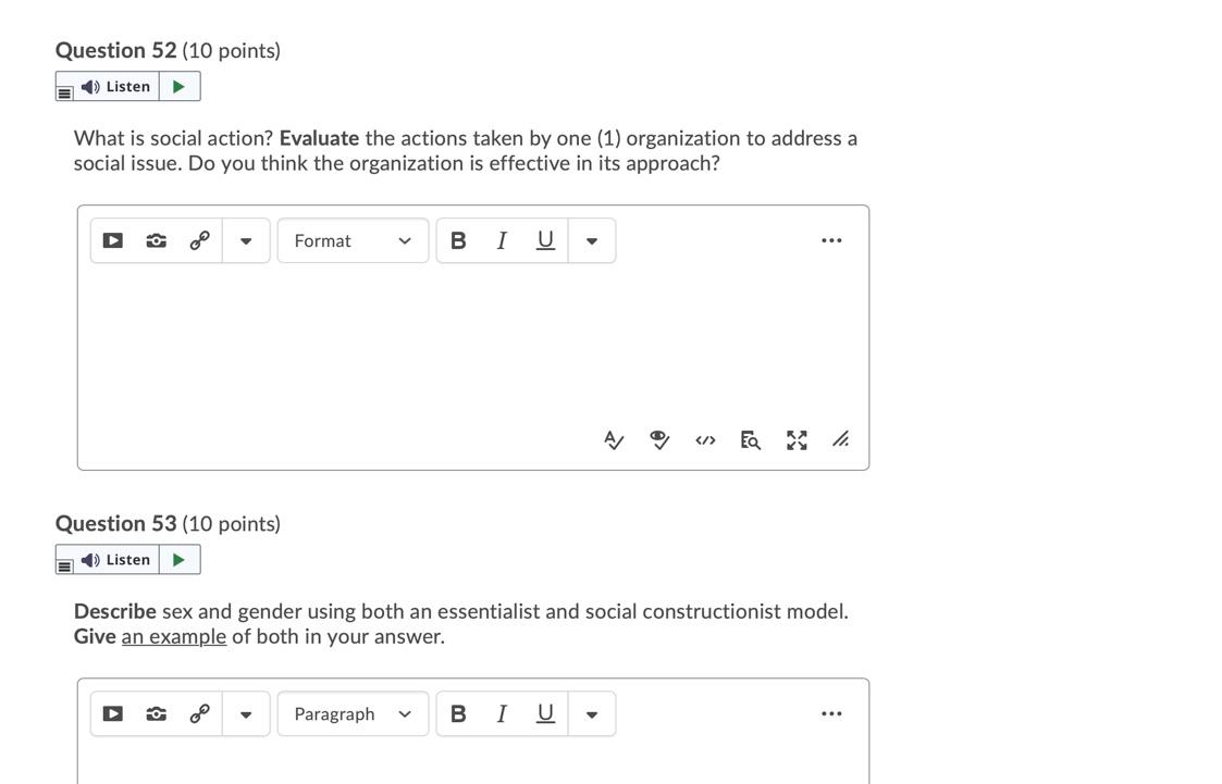 Question 50 (1 point) > E Listen A/ describes a
