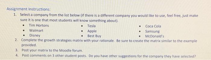 Marketing Reflection 2a - Growth Strategies