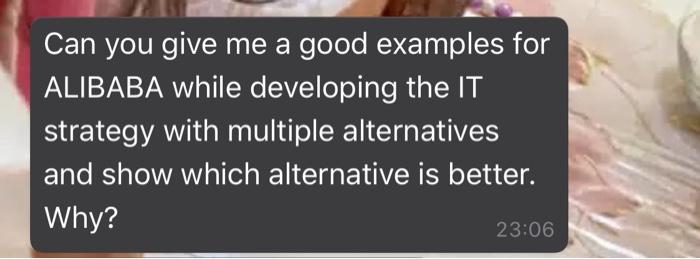 Can you give me a good examples for ALIBABA while