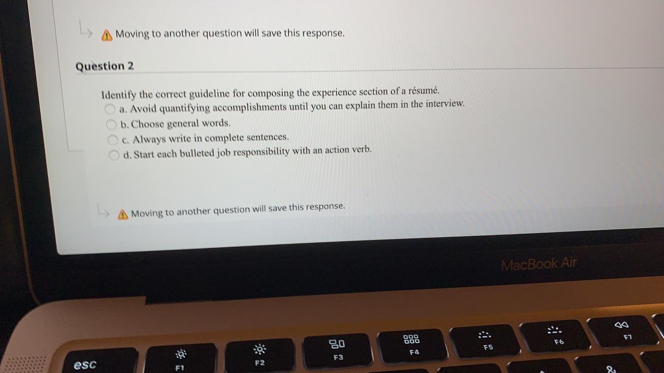 A Moving to another question will save this