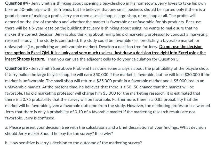 Decision Analysis I need assistance with #5 A. &