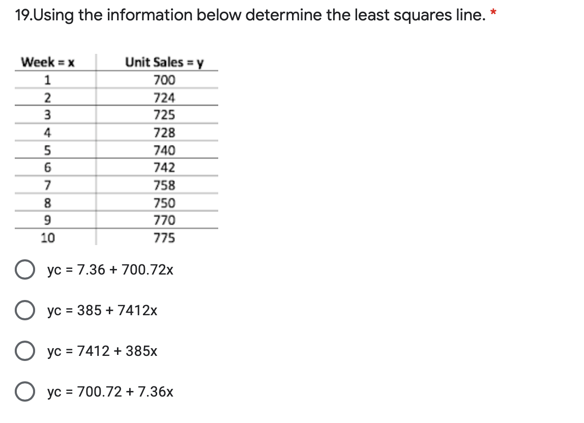 10. Compute a weighted average using a weight of