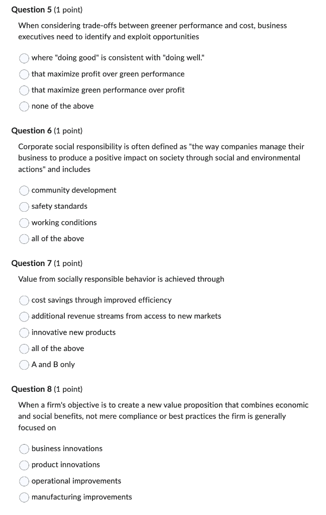 When considering trade-offs between greener