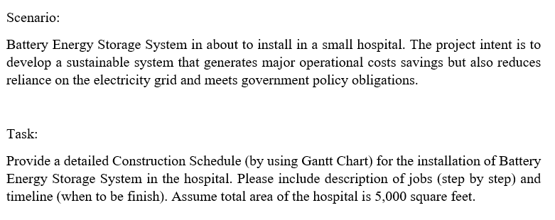 Scenario: Battery Energy Storage System in about