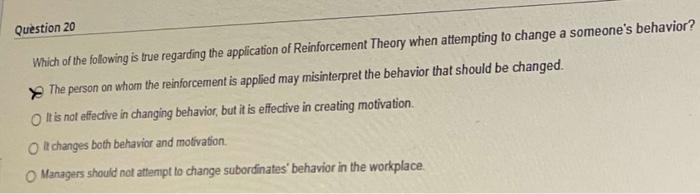 Question 20 Which of the following is true