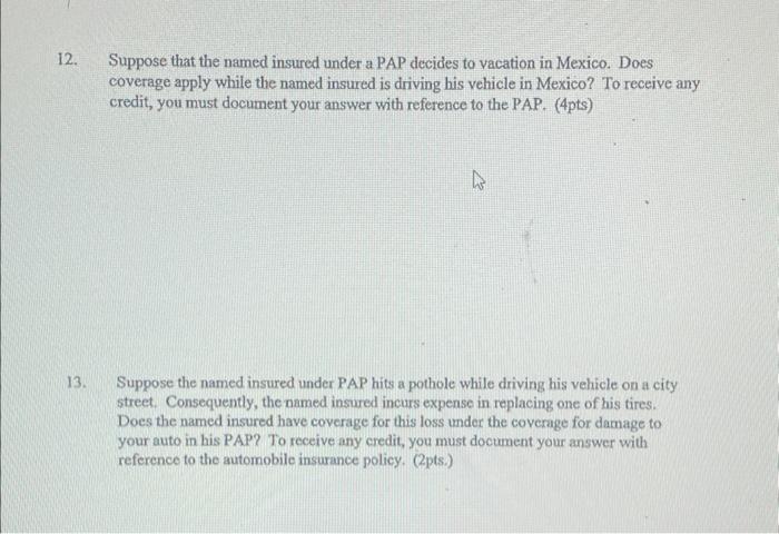 insurance/ risk management Suppose that the named