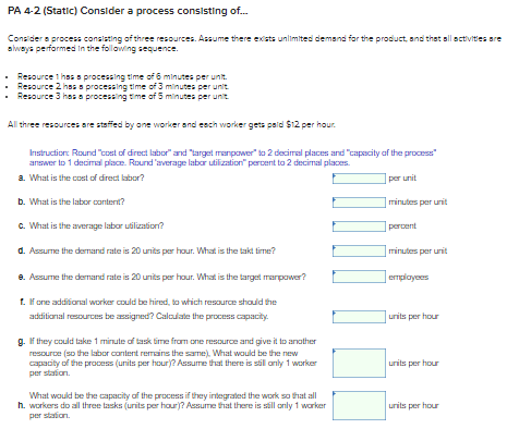 PA 4-2 (Static) Consider a process consisting