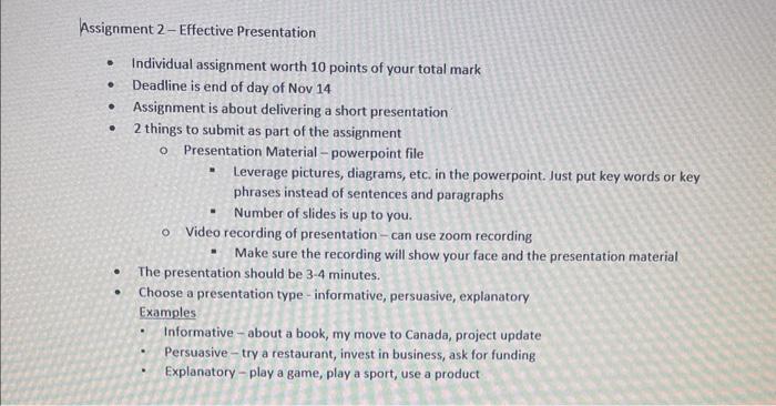 Assignment 2-Effective Presentation - Individual