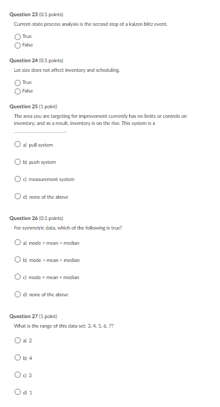 Question 23 (0.5 points) Current-state process