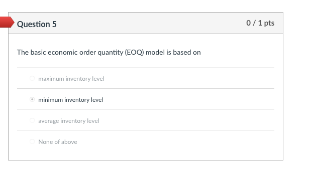 The basic economic order quantity (EOQ) model is
