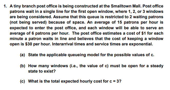 1. A tiny branch post office is being constructed
