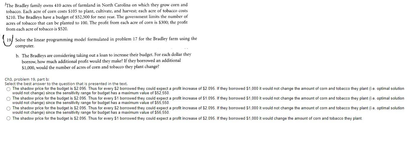 Question 19.B Choose from the multiple choice.