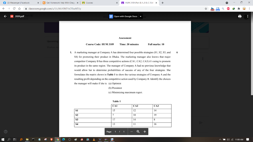 X HUM 3109 Part BJ A B & C (Fall X + f 3)