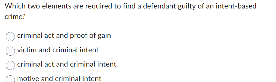 Which two elements are required to find a