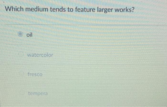 please solve Which medium tends to feature larger