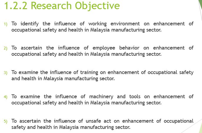 please provide research objectives & research