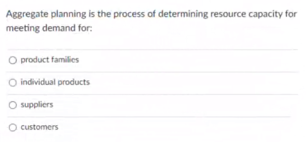please be quick thank you Aggregate planning is