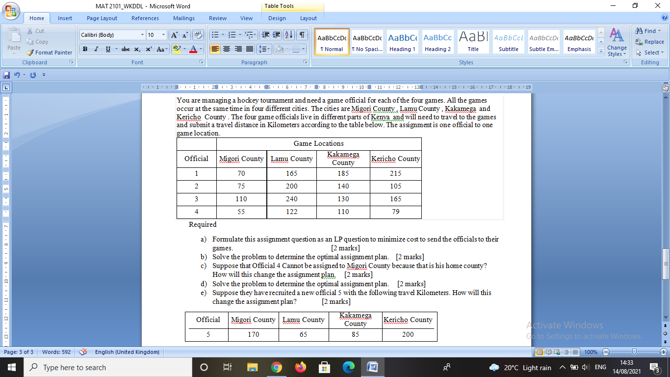 MAT 2101_WKDDL - Microsoft Word Table Tools Cla