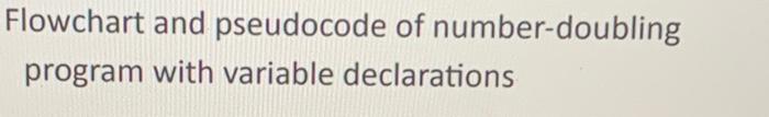 Flowchart and pseudocode of number-doubling