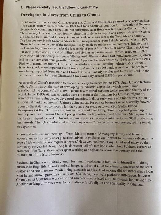 1. Provide an overgiee of Ghana's Business