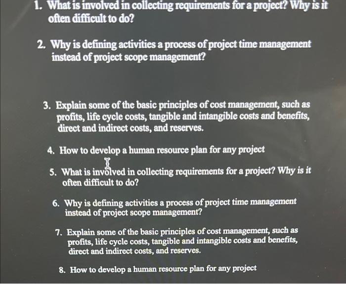 For any project (small or big) implemented by a