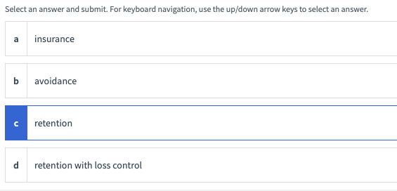 *Answer is not C* What will be the risk