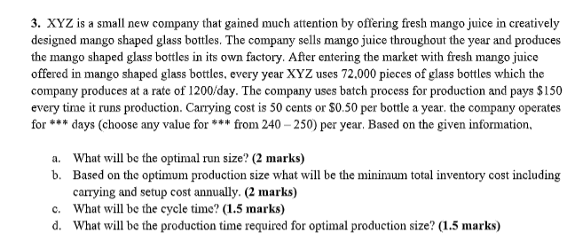 3. XYZ is a small new company that gained much