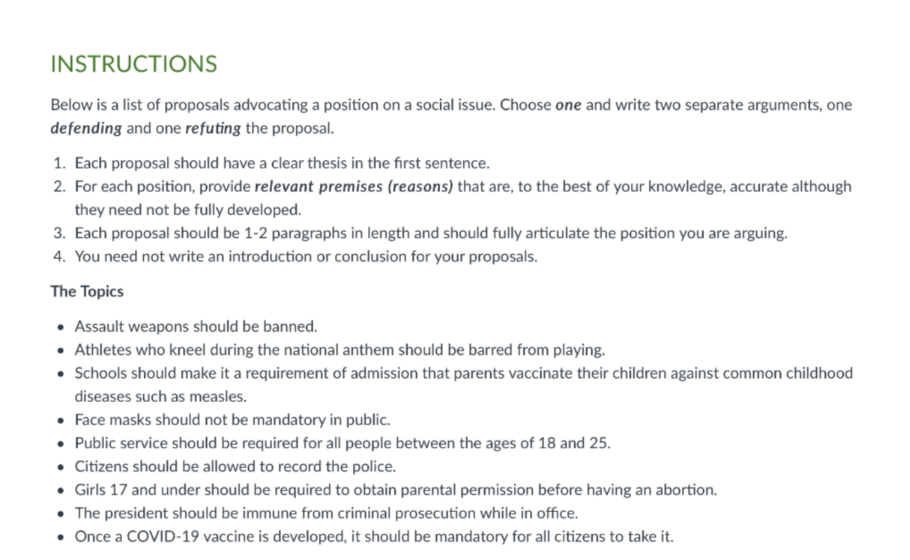 pick one of the many topics he has given and