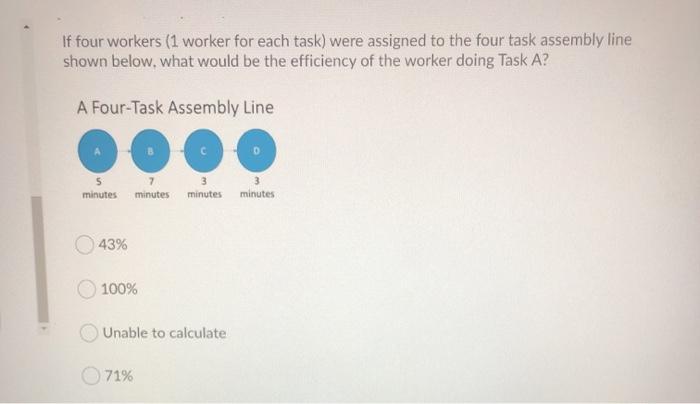 If four workers (1 worker for each task) were