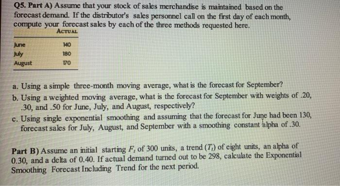 please help me with letter c and Pat B Q5. Part